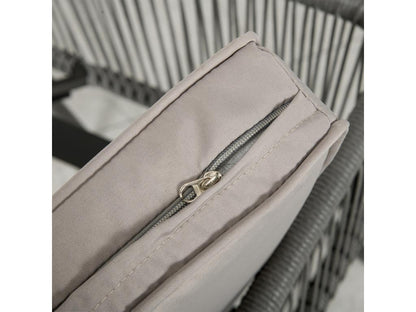 Meublita 2-seater 3-piece garden set, contemporary style, gray cushions, black epoxy steel, gray wire resin