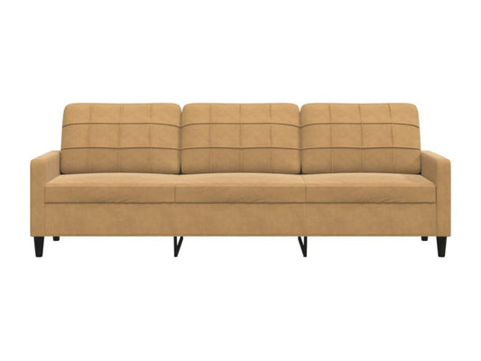3-seater sofa, brown, 210 cm, velvet