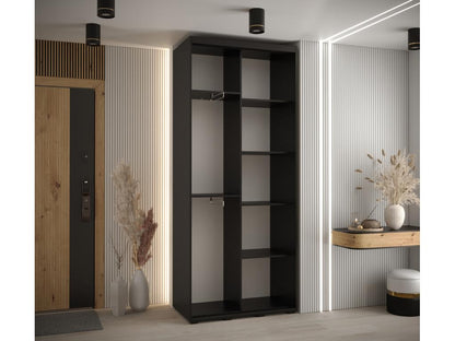 Meublita 1 Sliding Door Wardrobe 235.2/120/45 2 Doors Black/Black/Black