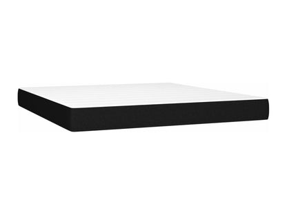 Upholstered bed base with mattress, black, 180x200 cm, fabric