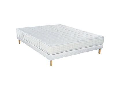 Meublita Semi-Firm Bed Set with Traditional Slatted Base and Legs, 100x190cm, Foam