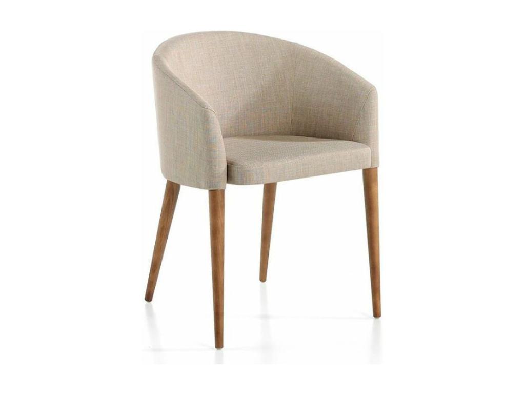 Meublita walnut wood and fabric armchair - Set of 2 - Meublita color 95