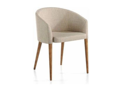 Meublita walnut wood and fabric armchair - Set of 2 - Meublita color 95