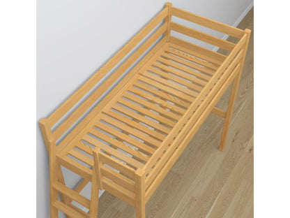Wooden loft bed - with desk N02 Natural Pine 120x180