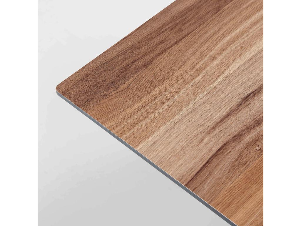 Square patio table 70x70 cm tiltable dark oak laminate