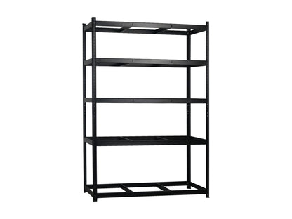 Pack of 2 Modular Shelving Units with 5 Adjustable Shelves, 180x120x60cm, 1250Kg, Black, Meublita