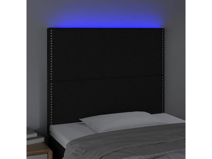 Black LED Headboard 100x5x118/128 cm Fabric