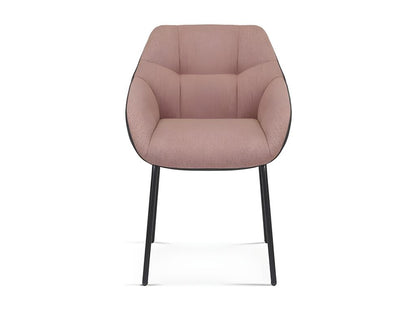 Meublita Chair, Pink Fabric, Dark Grey PU Back, dimensions H85 x W57.5 x D65, ideal for your kitchen or dining room