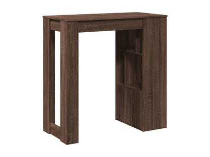 Bar table with shelves, brown oak, engineered wood