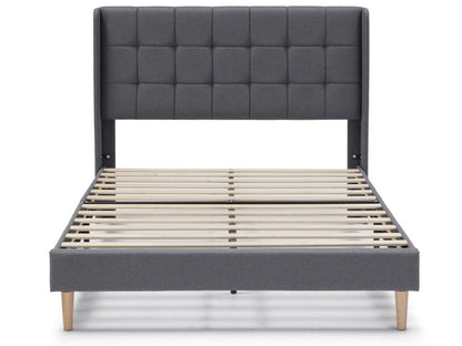 Meublita upholstered platform bed frame 30 cm 90x190 cm Dark Grey