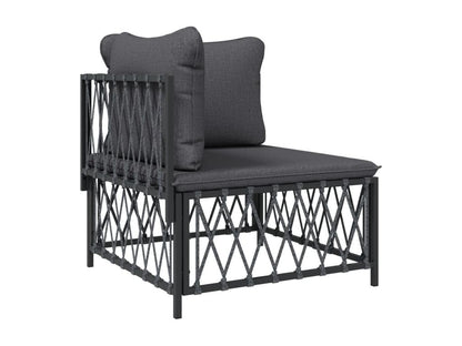 Garden furniture set with cushions, 6 pieces, anthracite steel