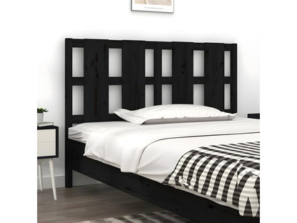 Black headboard 125.5x4x100 cm Solid pine wood