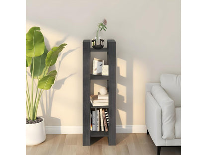Bookshelf/Room Divider, Grey, 41x35x125 cm, Solid Pine