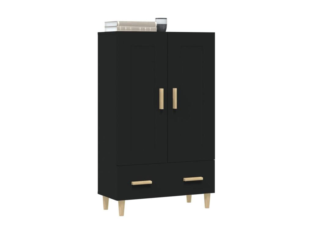 Black tall sideboard 70x31x115 cm engineered wood