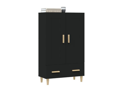 Black tall sideboard 70x31x115 cm engineered wood