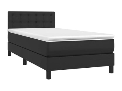 Meublita bed base with mattress and LED, black, 90x200 cm