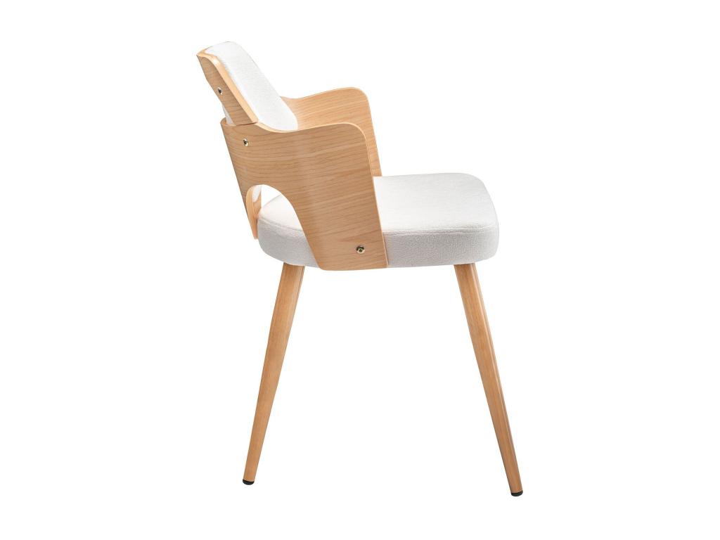 Set of 2 Dima Scandinavian chairs in light oak and beige bouclé fabric