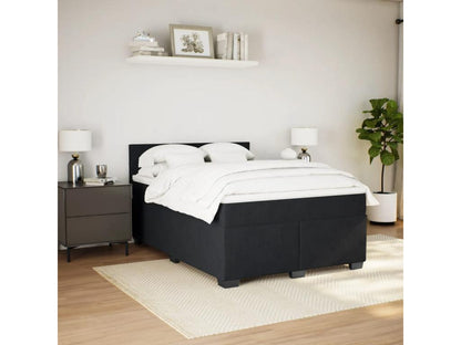 Meublita bed base with black velvet mattress, 140x190 cm