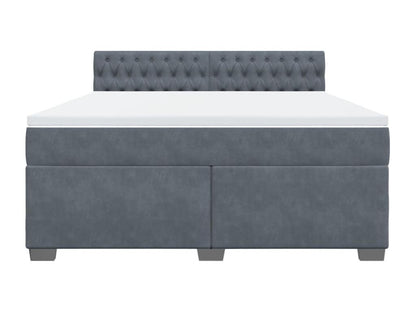 Meublita bed base and mattress, Dark Grey 180x200cm Velvet