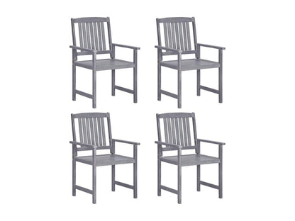 Meublita 4-Piece Solid Wood Garden Chairs, Grey