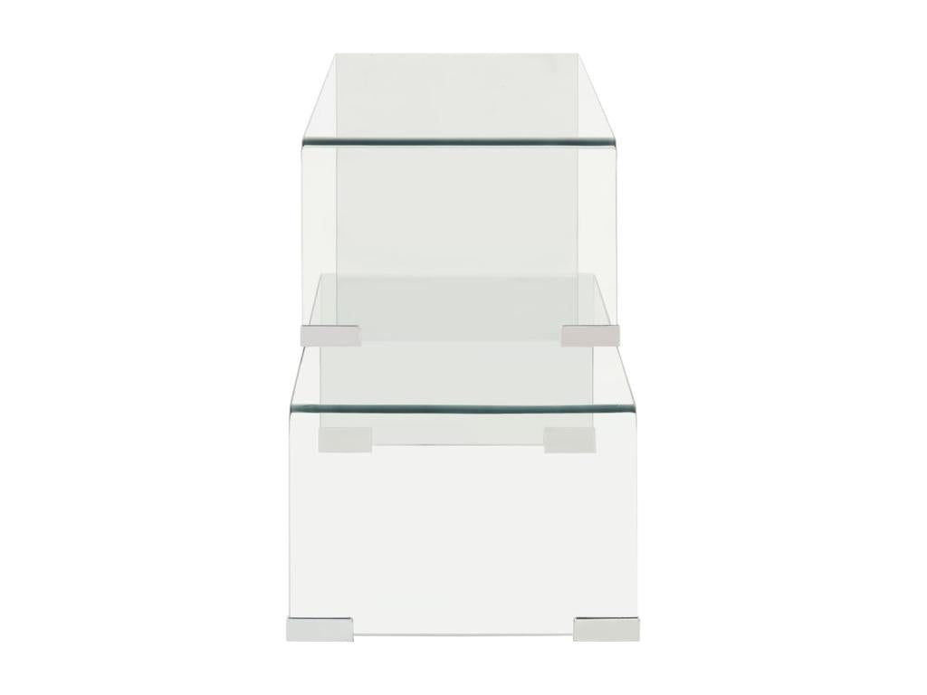 2-piece coffee table set 90x30x20/110x30x40cm Tempered glass