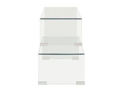 2-piece coffee table set 90x30x20/110x30x40cm Tempered glass