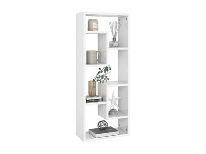 Glossy white wall shelf, 36x16x90 cm, engineered wood