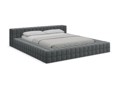 Upholstered velvet bed 160x200 - steel - Meublita