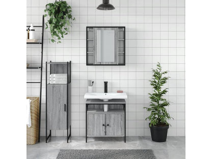 Meublita 3-piece bathroom cabinet set, grey