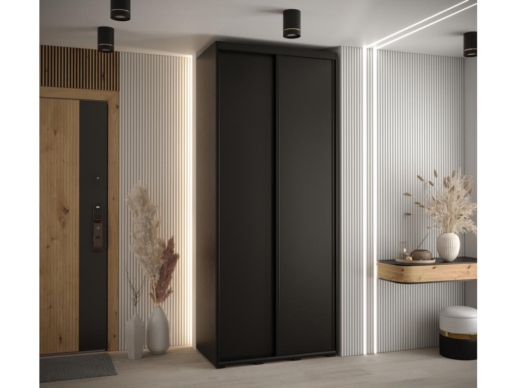 Meublita 1 Sliding Door Wardrobe 235.2/120/45 2 Doors Black/Black/Black