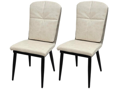 Meublita-G42 dining chair, set of 2, cream grey faux leather