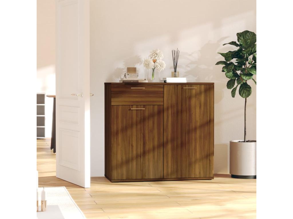 Brown oak sideboard 80x36x75 cm Engineered wood