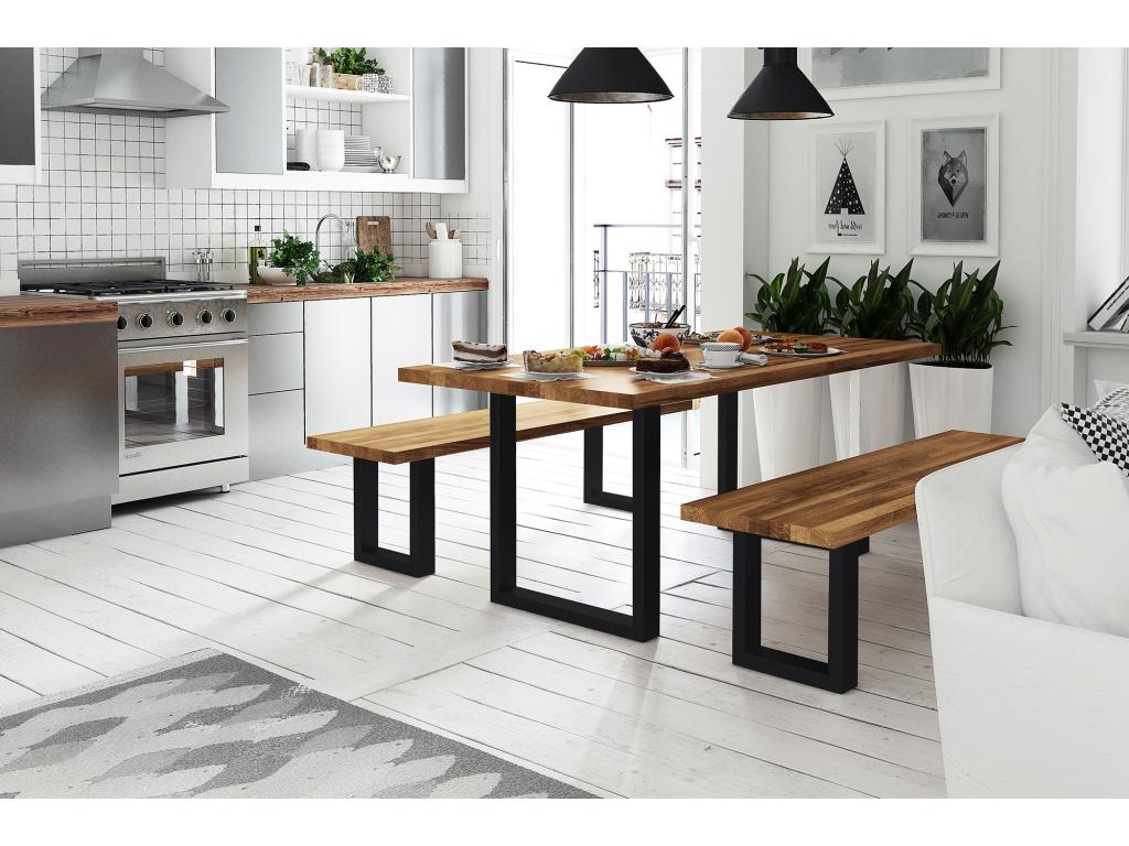 Meublita - Natural oiled wild oak dining bench