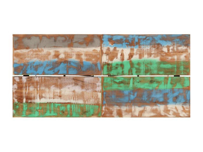 Bar table 150x70x107 cm made of reclaimed solid wood and iron