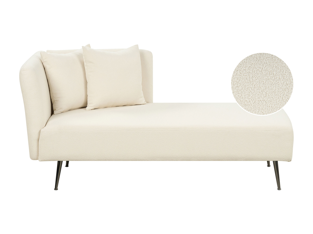 Meublita right-side chaise longue with white looped seat