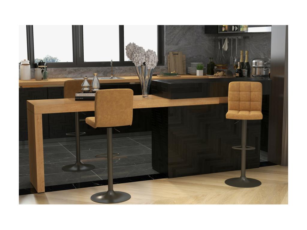 SQUAR-Meublita synthetic leather bar stool - bronze grey x2