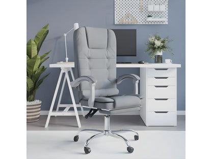 Light Grey Fabric Reclining Office Massage Chair