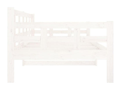 Daybed without mattress, white, solid pine wood, 90x200 cm