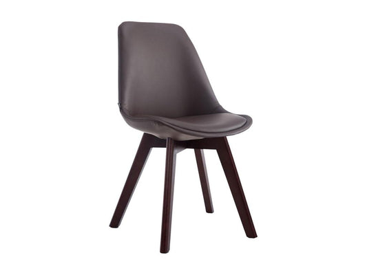 Dining chair - Faux leather / Wood - Brown - Meublita