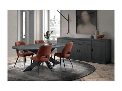 Vertchez - 4-Door Buffet and 200cm Oval Dining Table Set