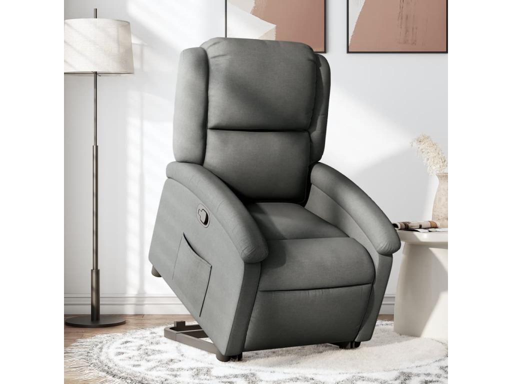 Dark Grey Fabric Reclining Armchair