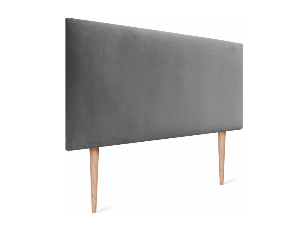 Meublita Smooth Velvet Headboard 95x105 with Bed Legs 80/90 - Ash Grey