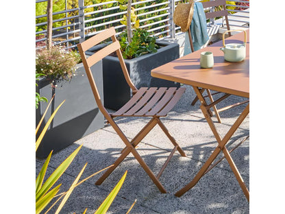 Meublita bronze folding metal chair