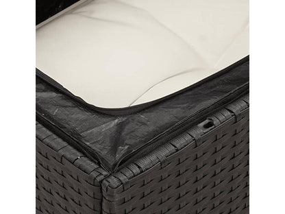 Garden furniture set with cushions, 13 pieces, black woven resin