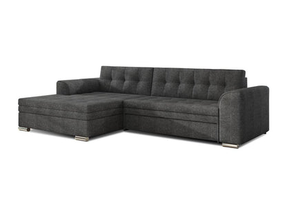 Left-hand corner sofa bed in dark grey mottled fabric, Meublita 270cm