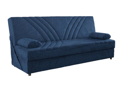 Meublita 3-Seater Storage Sofa with 2 Cushions Included, Upholstered Fabric Living Room Sofa with Opening, 181x81x88 cm, Blue