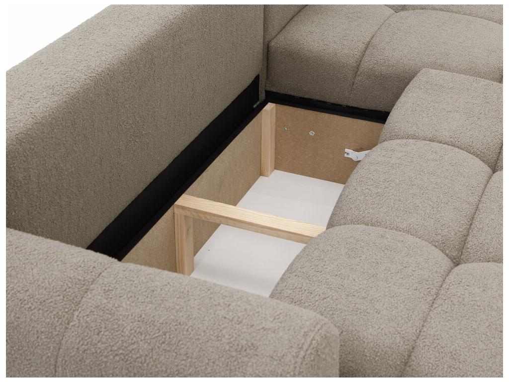 Meublita 109 Grey Corner Sofa with Sleeping Function and Bedding Box, 270x173x85cm