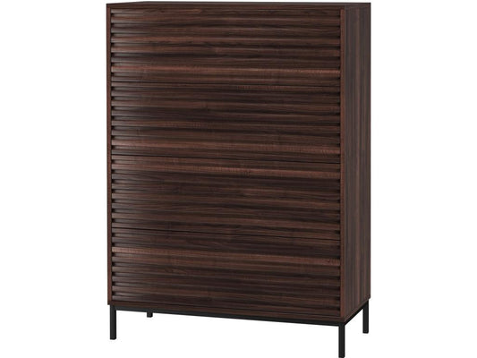 Chest of drawers with 4 drawers, walnut