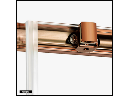 Sliding Shower Door with Side Panel - 120x70x200 - BRUSHED COPPER - PRIME