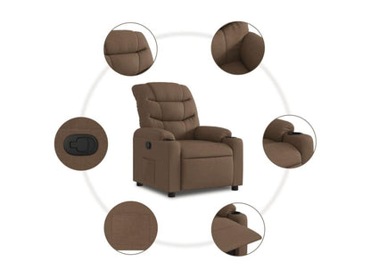 Brown Fabric Reclining Armchair
